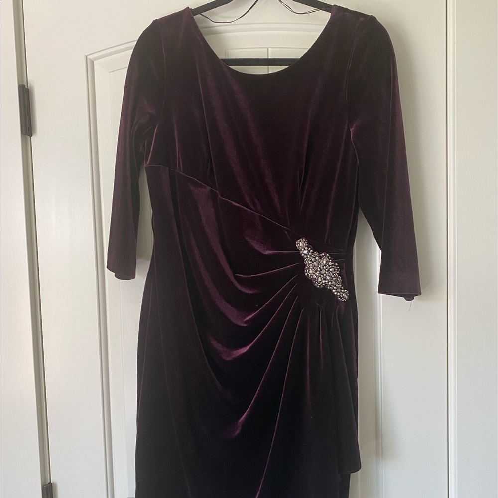 Alex evenings formal dress, eggplant color size 12
